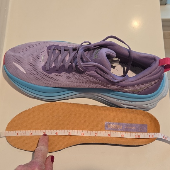 NEW HOKA Bondi 8 Running Shoe in Chalk Violet / Pastel Lilac Women's 12 - Picture 7 of 11